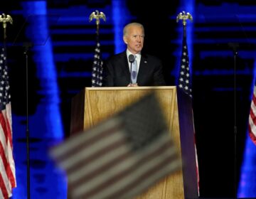 Biden gives a victory speech in Wilmington