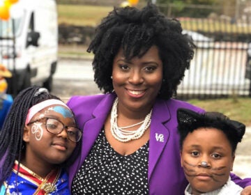 State Rep. Joanna McClinton in 2019, with constituents at the fall festival in her native Southwest Philadelphia. (Joanna McClinton/Facebook)