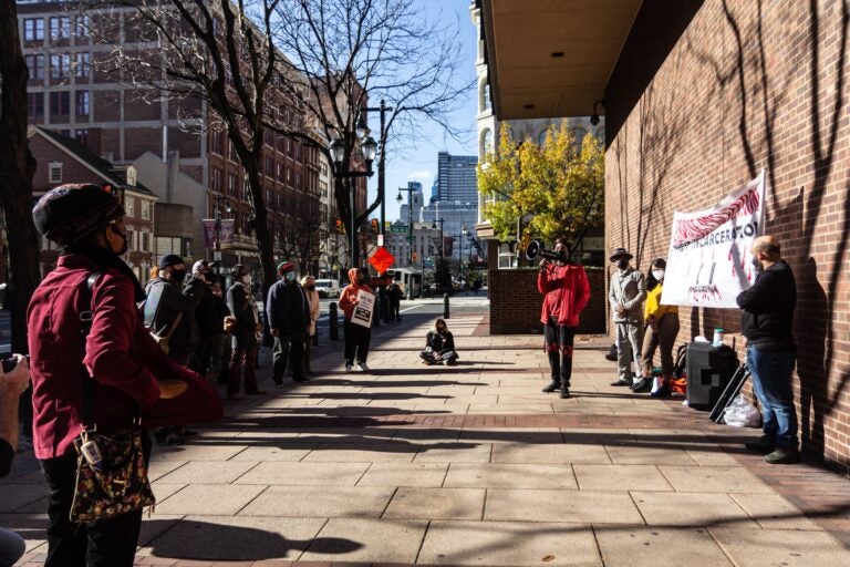 Supporters of Safehouse, Philadelphia’s proposed supervised injection site, rally outside the federal courthouse