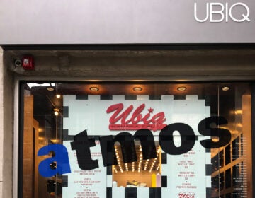 Ubiq storefront with Atmos written on top