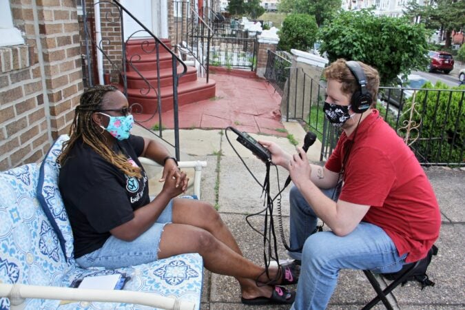 Aaron Moselle interviews Tailynn Davis about the shooting death of her 21-year-old son. (Emma Lee/WHYY)