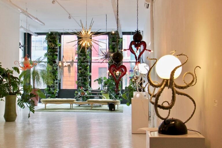 HOT•BED gallery in Center City showing sculptures from Adam Wallacavage