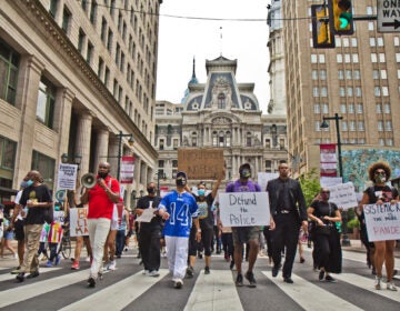 Protestors calling for equality, justice, and an end to police brutality. (Kimberly Paynter/WHYY)