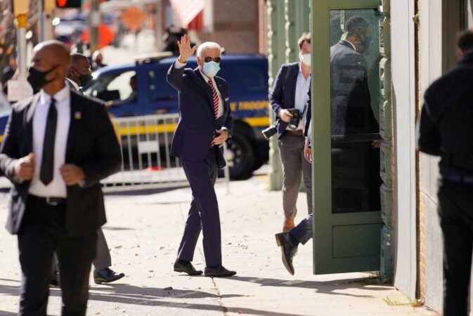 Biden arrives at The Queen last month. (AP Photo)