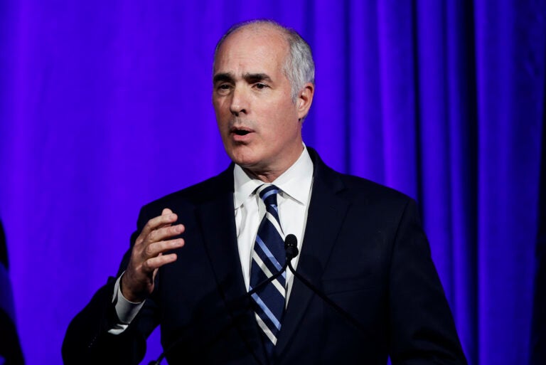 Sen. Bob Casey, D-Pa., speaks during a Pennsylvania Democratic Party fundraiser in Philadelphia, Friday, Nov. 1, 2019. (AP Photo/Matt Rourke)