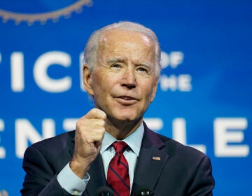 President-elect Joe Biden speaks during an event at The Queen theater