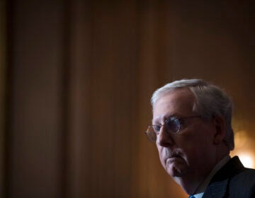 Senate Majority Leader Mitch McConnell of Ky., speaks during a news conference with other Senate Republicans on Capitol Hill in Washington, Tuesday, Dec. 15, 2020. (Rod Lamkey/Pool via AP)