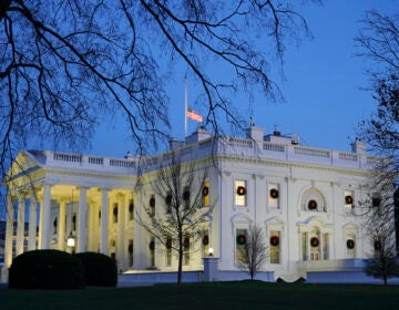 Dusk settles over the White House