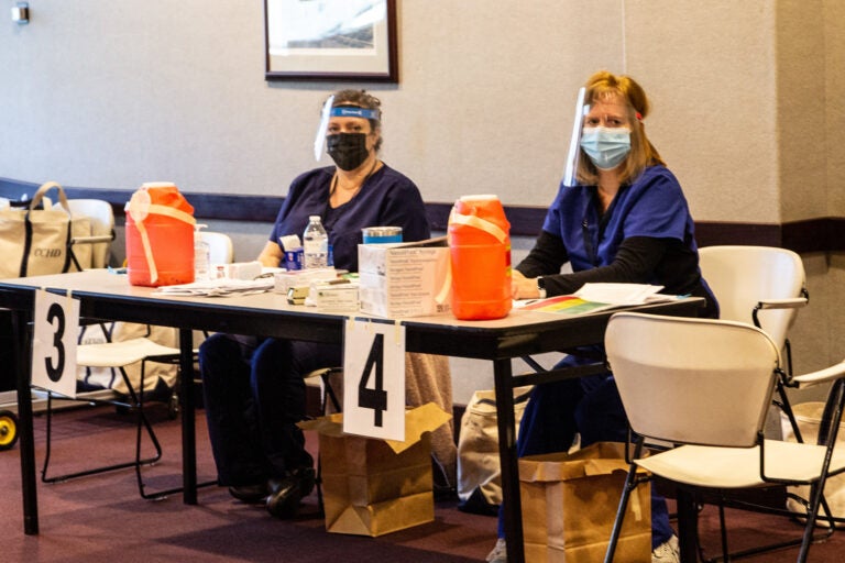 File photo: Staff of the Chester County Public Health Department are administering the COVID-19 vaccine. (Kimberly Paynter/WHYY)