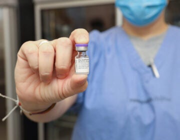 A vial of the Pfizer-BioNTech COVID-19 vaccine at Pennsylvania Hospital. (Courtesy of Penn Medicine) 