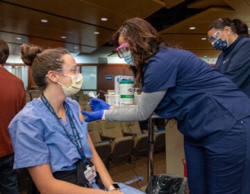 Penn Medicine frontline workers receive COVID-19 vaccinations at Pennsylvania Hospital in Philadelphia on Dec. 16, 2020. (Courtesy of Penn Medicine) 