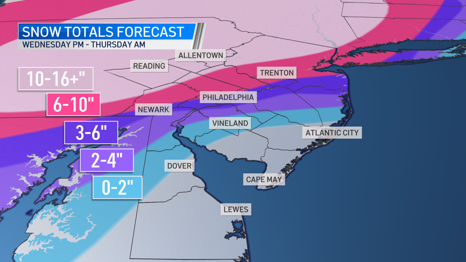 Winter Storm Snow Totals Map Winter Storm Watch: What To Expect Across The Delaware Valley - Whyy