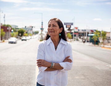 Deb Haaland poses for a portrait Tuesday, June 5, 2018 in a Nob Hill Neighborhood in Albuquerque, N.M. Haaland is one of two Native American women who marked historic congressional victories as a record number of women were elected to the U.S. House following an election cycle that also saw a significant boost in Native American female candidates at the state and local level. (AP Photo/Juan Labreche)