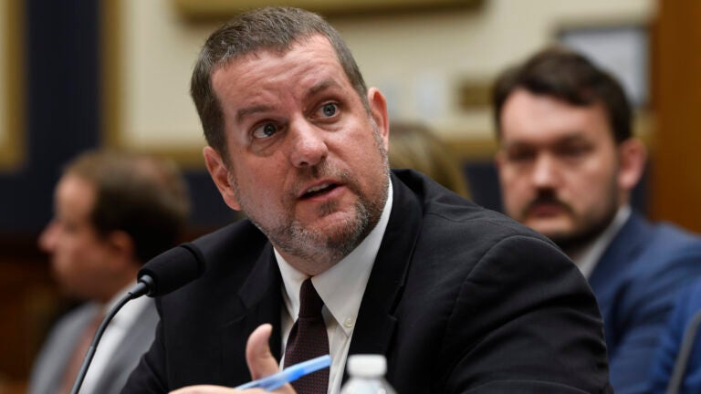 Senior Cybersecurity Advisor at the Department of Homeland Security Matthew Masterson testifies before the House Judiciary Committee hearing in 2019. He left his post on Friday. (Susan Walsh/AP)