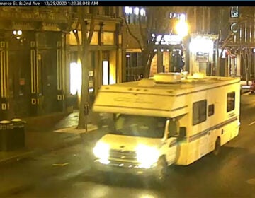 A screengrab of surveillance footage shows the recreational vehicle suspected of being used in the Christmas day bombing