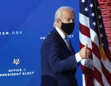 President-elect Joe Biden gives a thumbs-up during an event earlier this week. (Alex Wong/Getty Images)