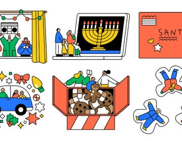 An illustration of holiday activities