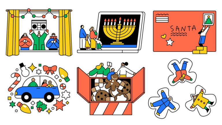 An illustration of holiday activities