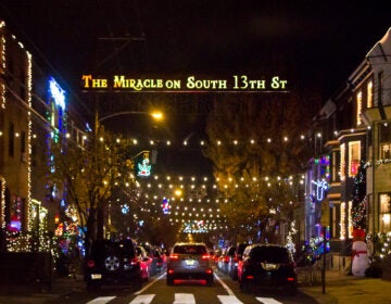 Holiday lights at 13th and Tasker Streets