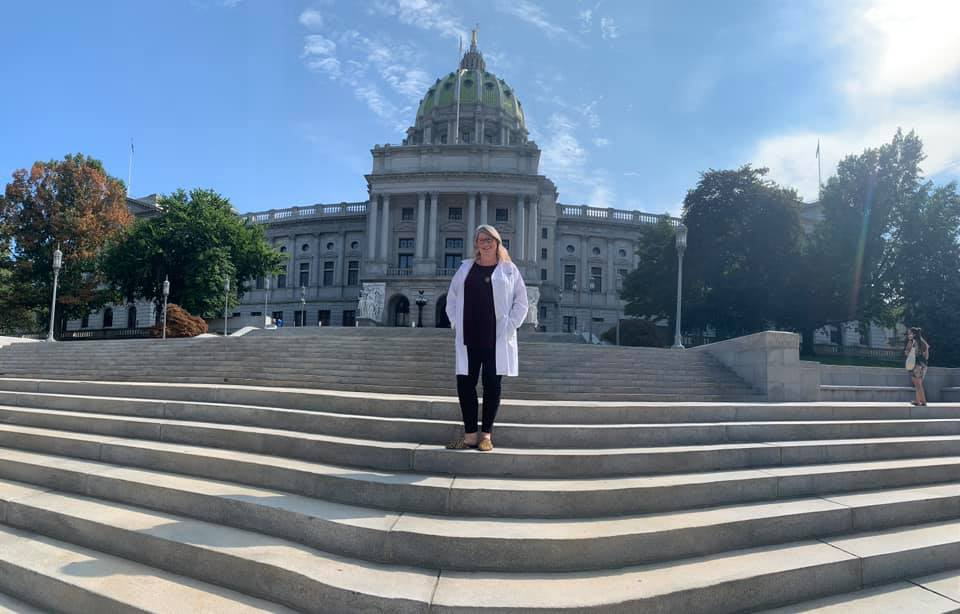 Jennifer Moorehead on the steps of the state capital in Harrisburg. (Courtesy of Jennifer Moorehead)