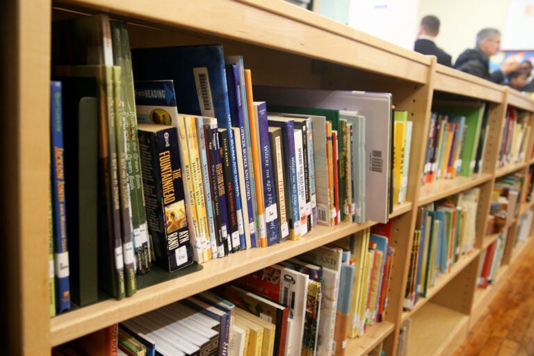 Books are pictured at the Bache Martin School Library in Philadelphia