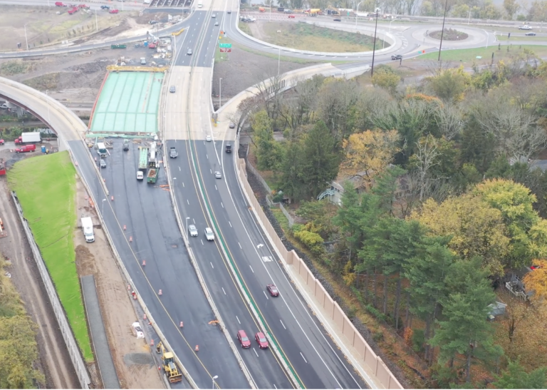 This drone footage shows construction on the Scudder Falls Bridge. (Delaware River Joint Toll Bridge Commission)