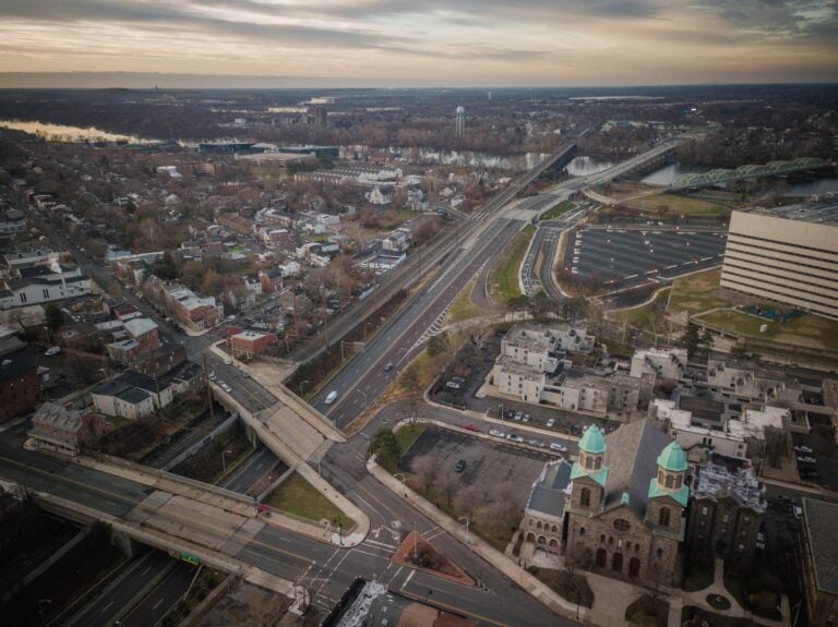 An aerial view of Trenton, New Jersey.