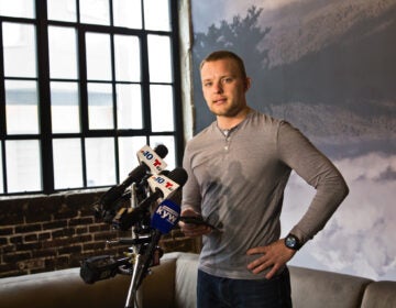 Philly Fighting COVID CEO Andrei Doroshin inside his apartment building