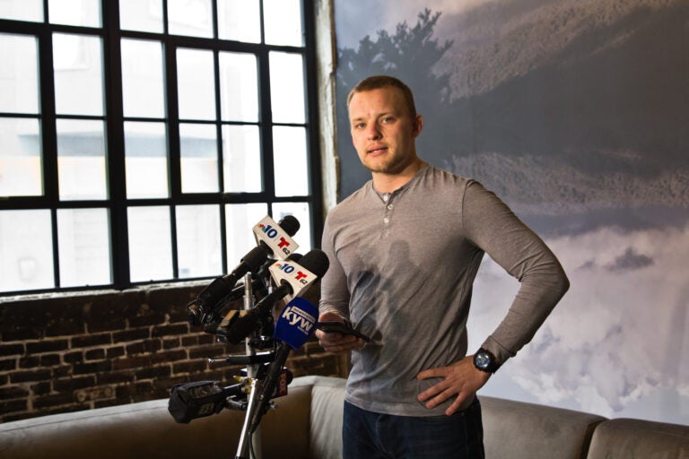 Philly Fighting COVID CEO Andrei Doroshin inside his apartment building