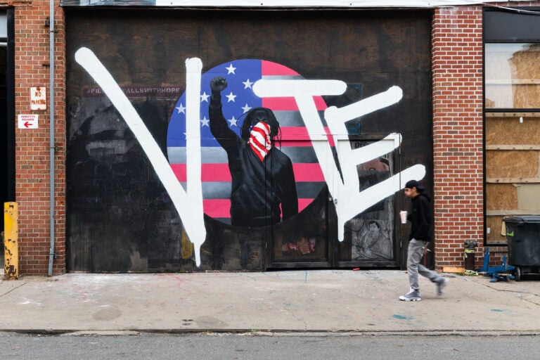 A vote 2020 mural in Philadelphia on South Street