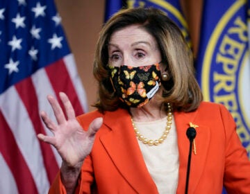 After leading the second impeachment of President Donald Trump this week, Speaker of the House Nancy Pelosi, D-Calif., holds a news conference at the Capitol in Washington, Friday, Jan. 15, 2021. Pelosi and House Democrats, joined by a few Republicans, delivered the historic rebuke of Trump for his incitement of the mob that attacked the Capitol on Jan. 6, 2021. (AP Photo/J. Scott Applewhite)