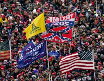 People listen as President Donald Trump speaks during a rally Wednesday, Jan. 6, 2021, in Washington. (AP Photo/Evan Vucci)