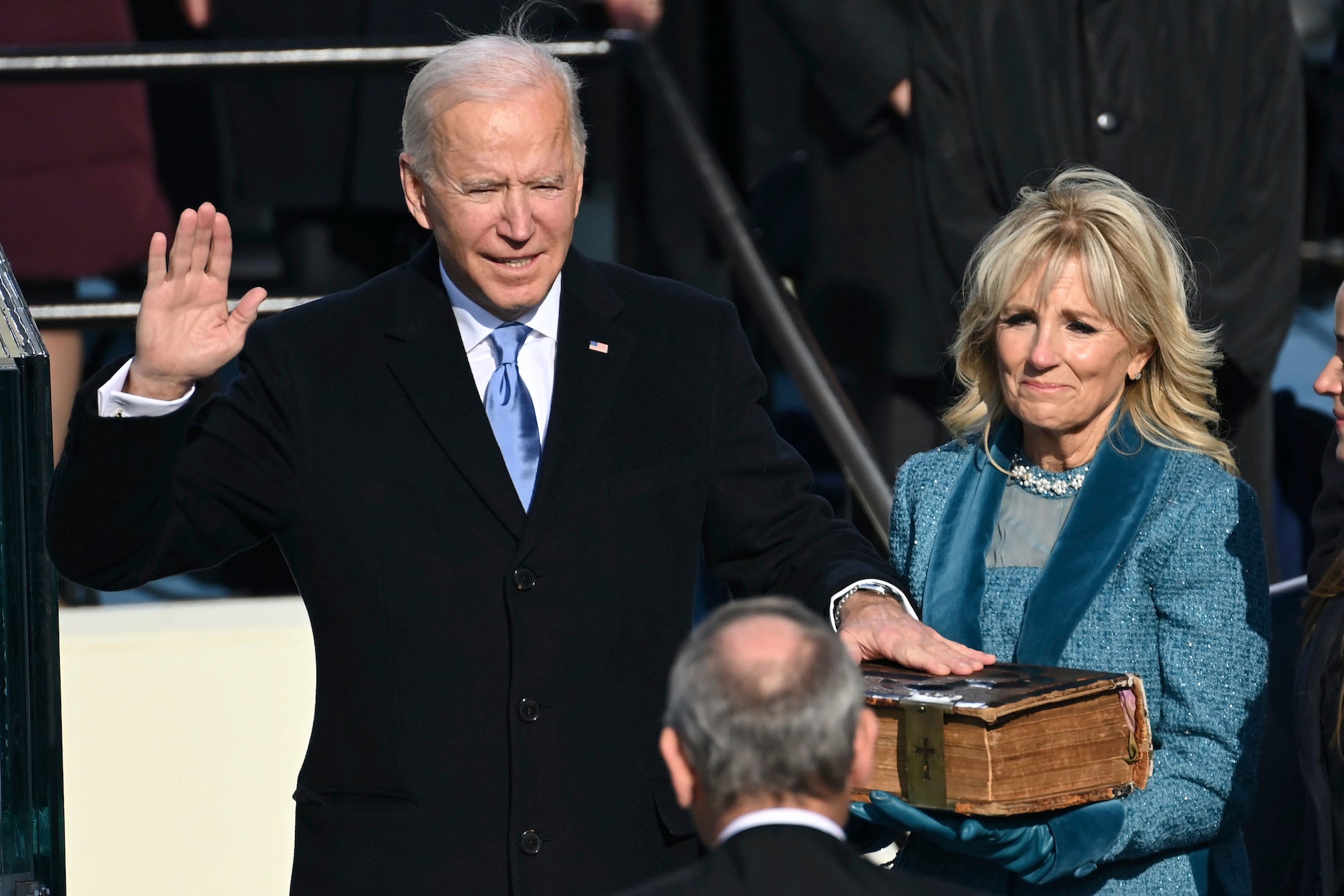 Joe Biden is sworn in as the 46th president of the United States by Chief Justice John Roberts
