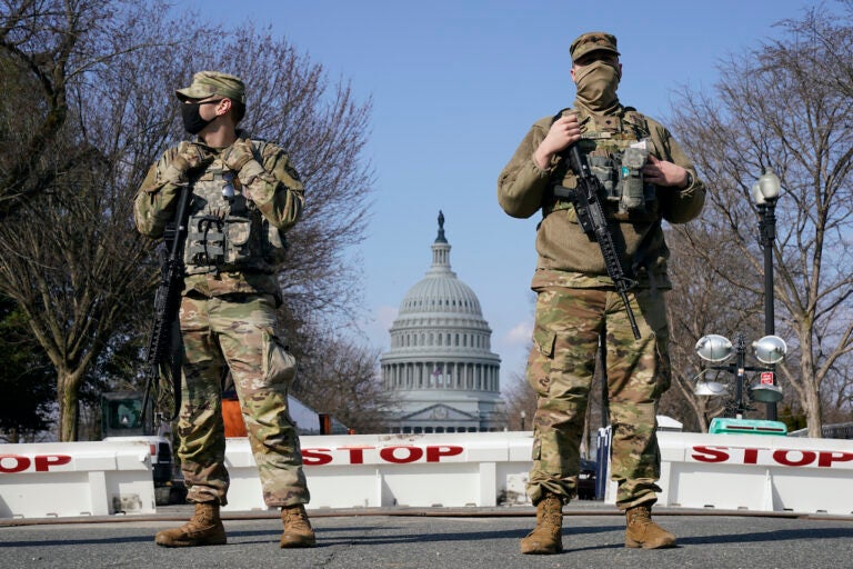 National Guard keep watch on the Capitol