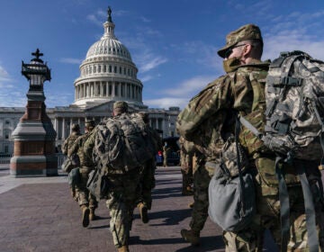 National Guard troops reinforce security around the U.S. Capitol