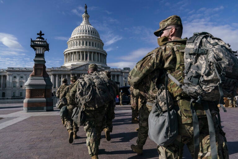 National Guard troops reinforce security around the U.S. Capitol