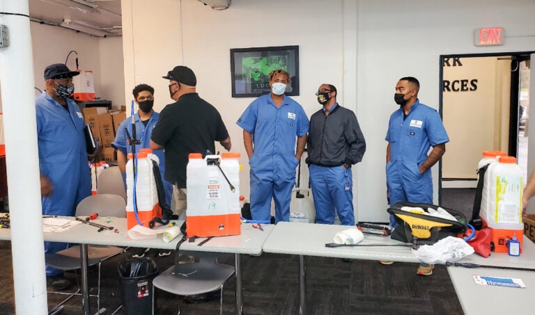 Members of the Personal Touch crew undergo a training at the Workplace Hub in Harrisburg, Pa. (courtesy of Shariah Brown)