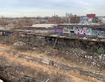 An aerial view of the derelict Spring Garden Station that was once part of the Reading Railroad. (Courtesy of Arts & Crafts Holdings)