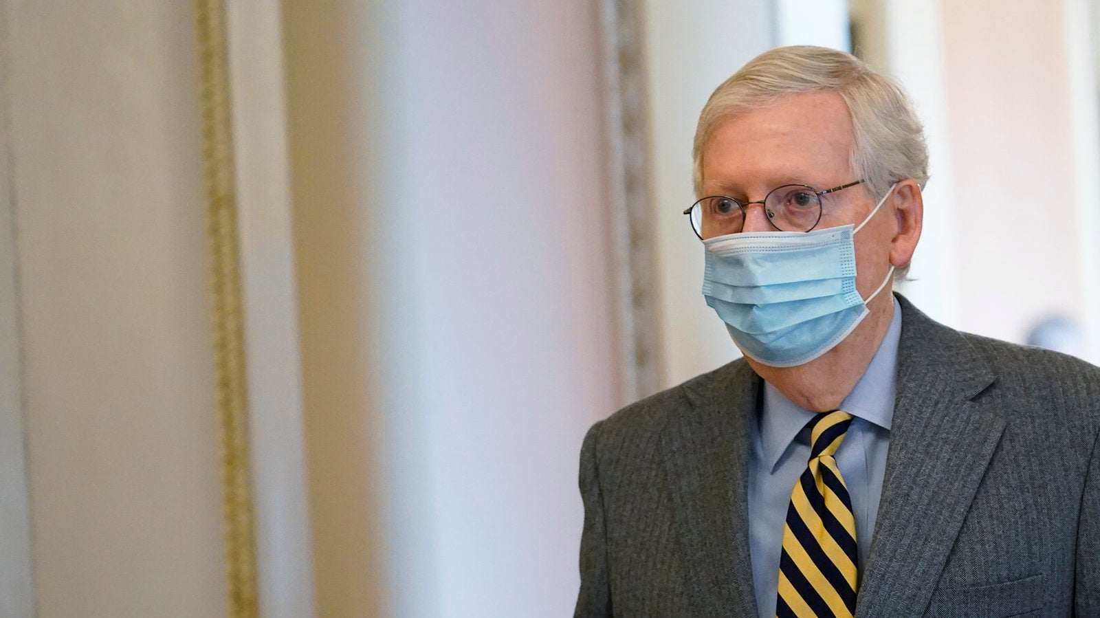 Senate Majority Leader Mitch McConnell of Ky., walks to the Senate floor on Capitol Hill