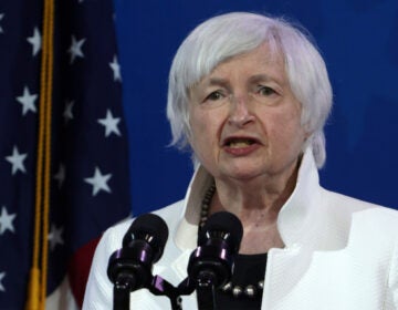 Janet Yellen addresses an event last month introducing the incoming Biden administration's economic team in Wilmington, Del. Yellen is the first woman to lead the Treasury Department. (Alex Wong/Getty Images)