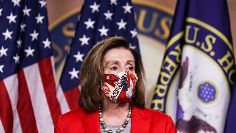 Speaker of the House Nancy Pelosi (D-CA) speaks at her weekly news conference on Capitol Hill