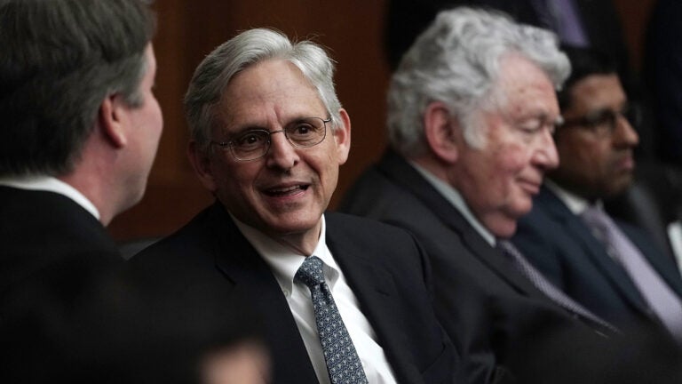 Merrick Garland (center), who's seen here in 2018, is President-elect Joe Biden's pick to be U.S. attorney general.