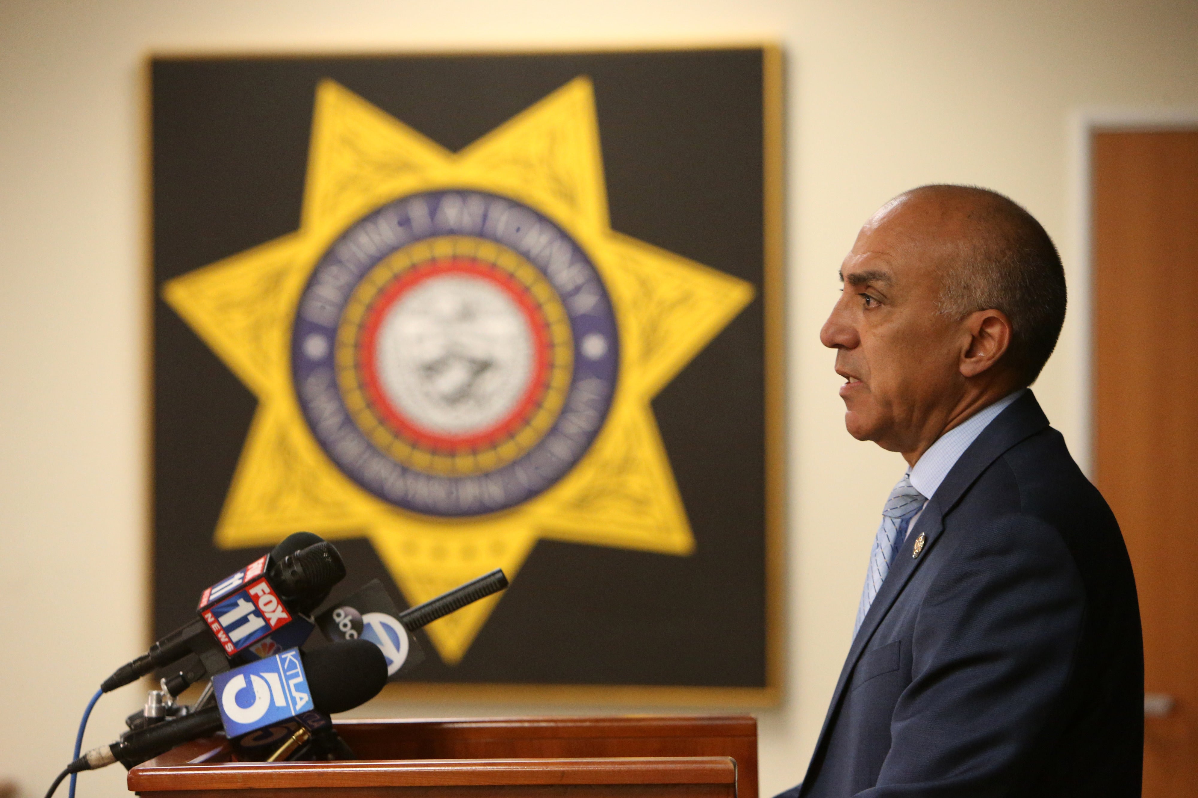 San Bernardino District Attorney Mike Ramos discusses the discriminatory comments posted online by San Bernardino County prosecutor Michael Selyem during a press conference