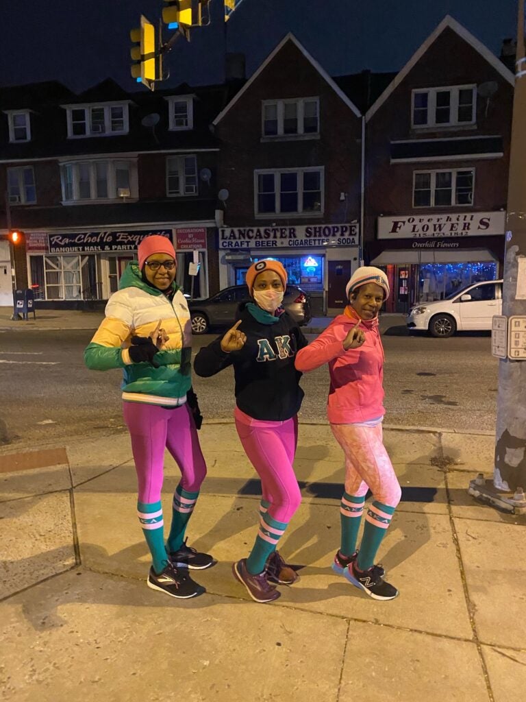 Lisa Cooper and her Alpha Kappa Alpha sorority sisters doing an early morning run to celebrate Inauguration Day. (Courtesy of Lisa Cooper)