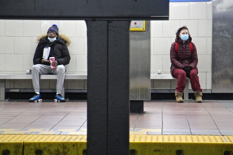 Passengers wait to board the Market-Frankford line at City Hall