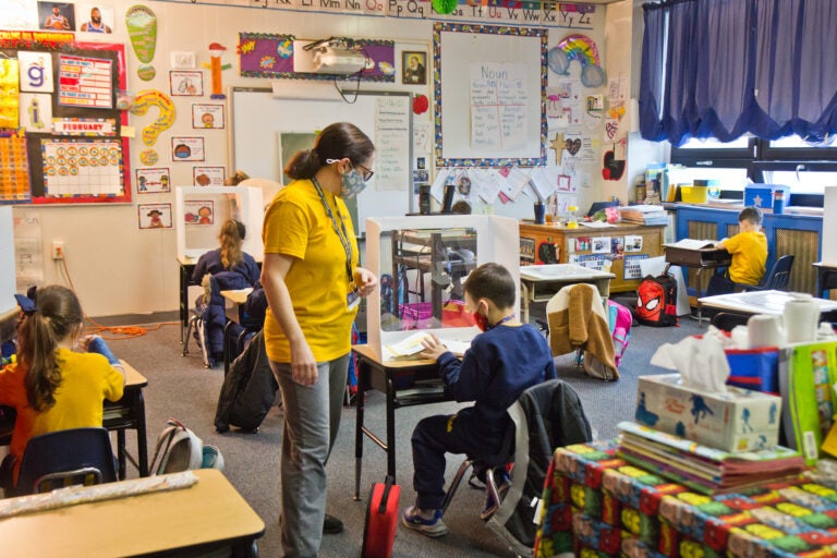 Kindergarten students at St. Pio Regional Catholic School in South Philadelphia. (Kimberly Paynter/WHYY)