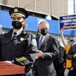 Philadelphia Police Commissioner Danielle Outlaw speaks at Olney Transportation Center, where a mass shooting occurred on Feb. 17, 2021. (Emma Lee/WHYY)