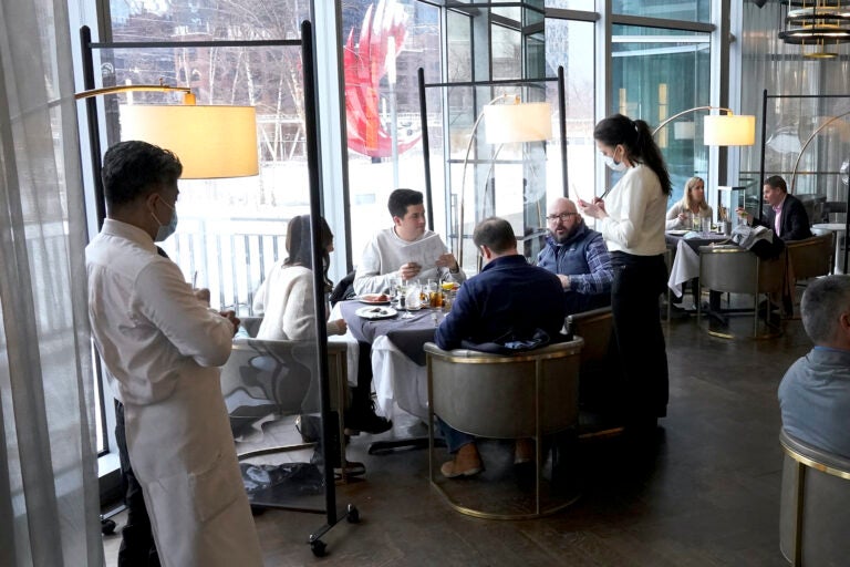 Patrons have lunch indoors at Gibsons Italia restaurant