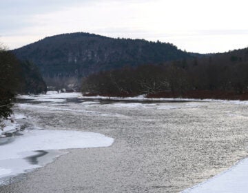 The Delaware River seen here from the Lordville–Equinunk Bridge in Wayne County, Pa. It forms the border between Pennsylvania and New York. Shale gas deposits lie beneath areas of northeast Pennsylvania and southern New York. The DRBC voted to permanently ban fracking in the region. (Matt Smith/WHYY) 