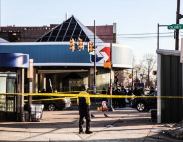 Police tape blocks off the scene of a mass shooting in Philly